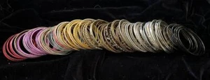 150 All Metal Bangle Bracelets Silver Gold Red Purple Green Pink Orange Yellow + - Picture 1 of 6
