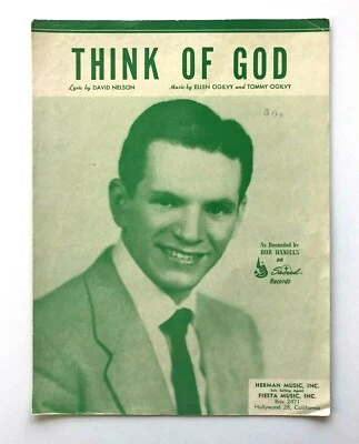 Think Of God Bob Daniels Nelson Ogilvy 1955 Sheet Music Piano Vocal Religious - Image 1 of 3