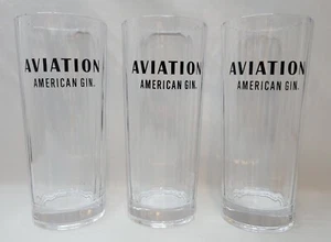 3 Aviation American Gin Highball Glasses Set Ribbed Drink Barware Tumblers - Picture 1 of 7