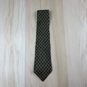 Fendi Mens Teal Green Designer Look Floral Print Luxury Silk Nektie 56x4 Inches - Picture 1 of 14