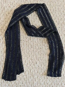 Club Monaco Beaded Navy Scarf  / Tie Belt - Picture 1 of 5
