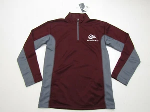 NWT Mens KNIGHTS APPAREL Maroon Gray MONTANA GRIZZLIES 1/4 Zip Pullover Medium - Picture 1 of 3