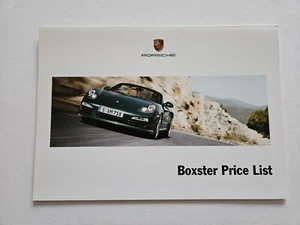 PORSCHE BOXSTER PRICE LIST SALES BROCHURE 2009 2010 - Picture 1 of 4