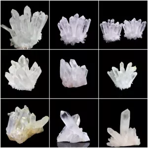 Natural White Clear Quartz Cluster Healing Energy Crystal Point Specimens Reiki - Picture 1 of 43