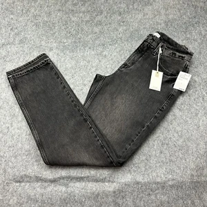 Good American 90s Icon Ripped Knee Straight Jeans Women's Size 6 / 28 Black NWT - Picture 1 of 13