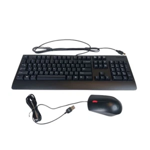 Lenovo Wired USB Keyboard Gen2 with Black Wired Mouse - Picture 1 of 5