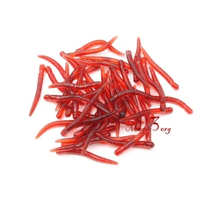 50pcs Fishing Soft Lure Worms Drop Shot Creatures Soft Plastic Bass Bait Split - Picture 1 of 4