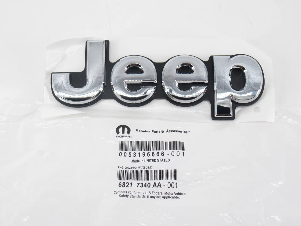 Emblema original do fabricante Mopar Jeep 68217340AA Liftgate emblema 2014-2021 Grand Cherokee - Imagem 1 de 2