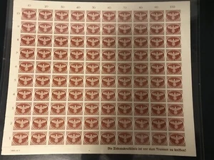 Stamp Germany Feldpost Mi 2 Sheet 1942 WWII Fascism Military Field Post MNH - Picture 1 of 4
