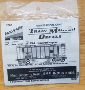 Tolva cubierta Accu-Cals/Unipak de MLW y SMP HO NH 34' PS-2 NUEVO SELLADO #7060 - Imagen 1 de 2