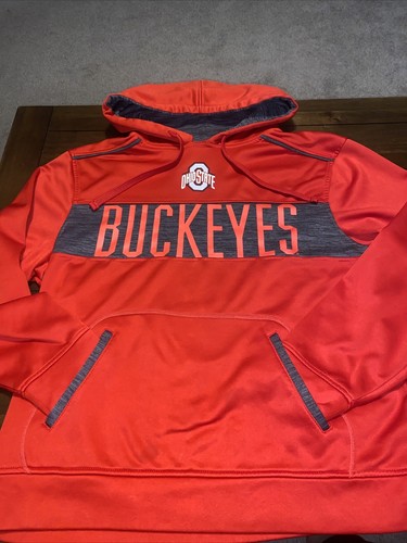 VETEMENTS Felpa con cappuccio unisex Ohio State Authentic Apparel pullover rosso Buckeyes Lg.