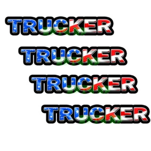 Trucker US Flagge Brotdose Schutzhelm Werkzeugkiste Helm Aufkleber 4er Pack 3 Zoll - Bild 1 von 3