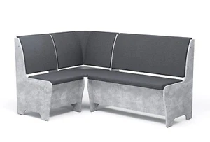 Eckbank Sitzbank 150x120 cm Tunis GRAU Polsterbank Stauraum Truhen Beton-Optik - Bild 1 von 7