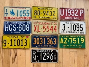 Oldtimer 10 Stück Nummernschilder aus den 60er bis 70er Jahren - Bild 1 von 4