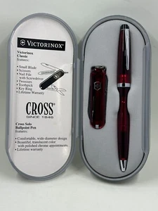 Cross Solo Kugelschreiber Transluzent Rot & Victorinox Messer Neu in Box - Bild 1 von 2