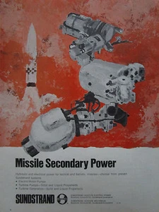 2/1975 PUB SUNDSTRAND AVIATION MISSILE HYDRAULIC ELECTRICAL POWER ORIGINAL AD - Picture 1 of 1