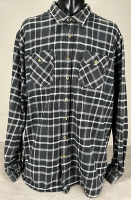 Great Northwest Clothing Co Long Sleeve Heavy Cotton Shirt 3XLT TALL Black Plaid - Image 1 of 4