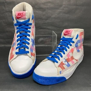 Sz 8.5- Nike Blazer High 2010 White Blue Varsity Red Checkered Women Sneaker OG - Picture 1 of 14