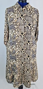 Chico Damen Animal Print Knopfleiste Etuikleid ausgestellt Maxikleid Gr. OS / US 6 - Bild 1 von 6