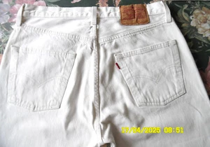 Levi's 501 Jeans Hose W 34 /L 32, Weiß ! Old School White Denim KULT - Bild 1 von 8