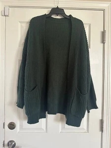 SHEIN Damen Strickjacke PULLOVER Gr. Large klobige Taschen grün - Bild 1 von 4