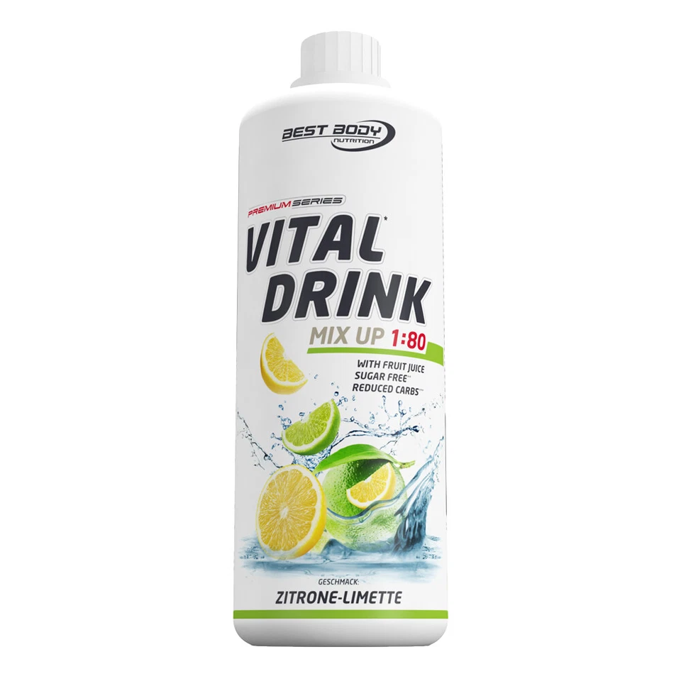 Best Body Low Carb Vital Drink Mineral Drink Konzentrat Sirup 1L Zitrone Limette - Bild 1 von 1