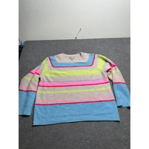 Pure Collection Cashmere Striped Sweater Colorful Soft Knit US 14/16 - Picture 1 of 10