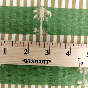 Küstenpalme Polsterstoff grün beige Streifen 57x5Yd Fadenmotiv Strand - Bild 1 von 16