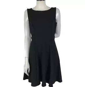 Review Dress Black Size 10 A Line Sleeveless Boat Neck Business Cocktail Ponte - Picture 1 of 12