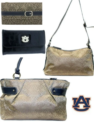 AUBURN TIGERS WOMENS PURSE WALLET HANDBAG TOTE BAG JACQUARD AU LOGO FABRIC NIP Cover