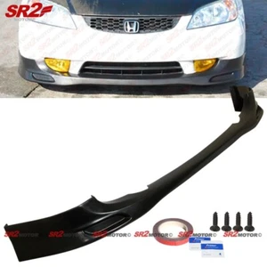 For 04 05 Honda Civic Coupe Sedan JDM Style Front Bumper Lip Spoiler Splitter PU - Picture 1 of 3