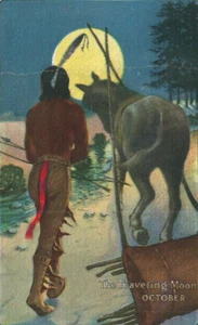 Round Oak Wood Stove Ad. DOE-WAH-JACK--October The Traveling Moon. DB. UNP - Picture 1 of 3