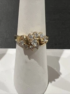 Vintage Lind Cluster Ring Größe 7 galvanisiert  - Bild 1 von 10