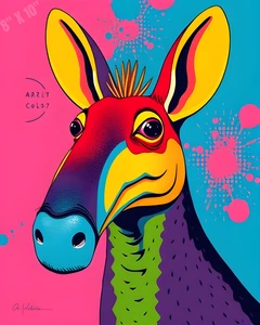 Aardvark Pop Art lebendige Farben 8 x 10 Druck - Bild 1 von 1