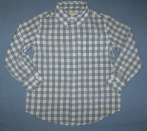 Camisa de vestir Crewcuts gris blanco a cuadros de guinga con botones para niños pequeños 2 usada en excelente estado - Imagen 1 de 8