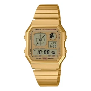 Orologio CASIO A-130WEG-9AEF Digitale VINTAGE Acciaio Gold Chrono Timer Alarm - Foto 1 di 1