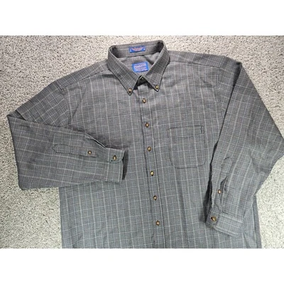 Pendleton Men's XXL 100% Wool Micro Houndstooth Plaid Button Up Shirt Portland - Image 1 of 4