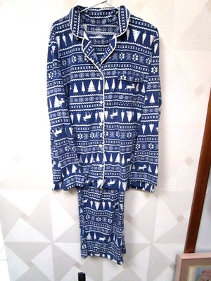 SONOMA-AZUL MARINO/BLANCO-RENO-MANGA LARGA-CUELLO-BOTÓN-PIJAMA-TALLA-3X-NUEVO Foto 1 de 4