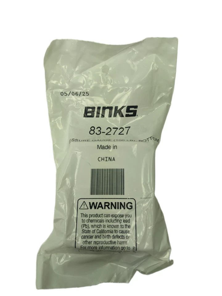 Binks 83-2727 100 PSI Bottom Mount Pressure Gauge for Spray Equipment - Image 1 of 1