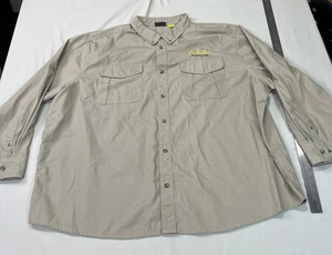 Cabelas Hemd Herren 4XL beige khaki Safari Langarm Knopfleiste bestickt gebraucht, in einwandfreiem Zustand - Bild 1 von 10