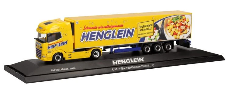HERPA, DAF XG 4x2 con rimorchio frigorifero a 3 assi HENGLEIN - GNOCCI, 1/87,... - Immagine 1 di 4