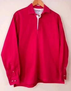 Camisa Chatham Deck Para Hombre Talla Mediana Teñida de Mar Algodón Rosa Ropa de Vela - Imagen 1 de 19