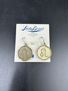 New! Lucky Brand! Gold Colored Leo ♌️ Zodiac Sign With Lion And Stones - Picture 1 of 4