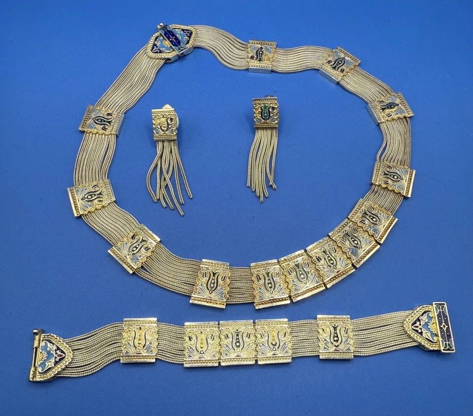 Vintage Silver .925 Necklace Bracelet & Earring Set 216g - Image 1 of 3