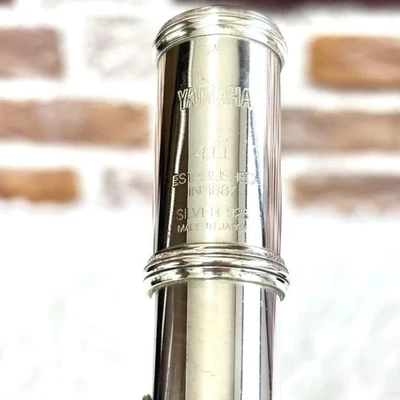 YAMAHA YFL-411 Flauto Argento Massiccio Corpo E Meccanismo Ottimo Usato Con C... - Immagine 1 di 4