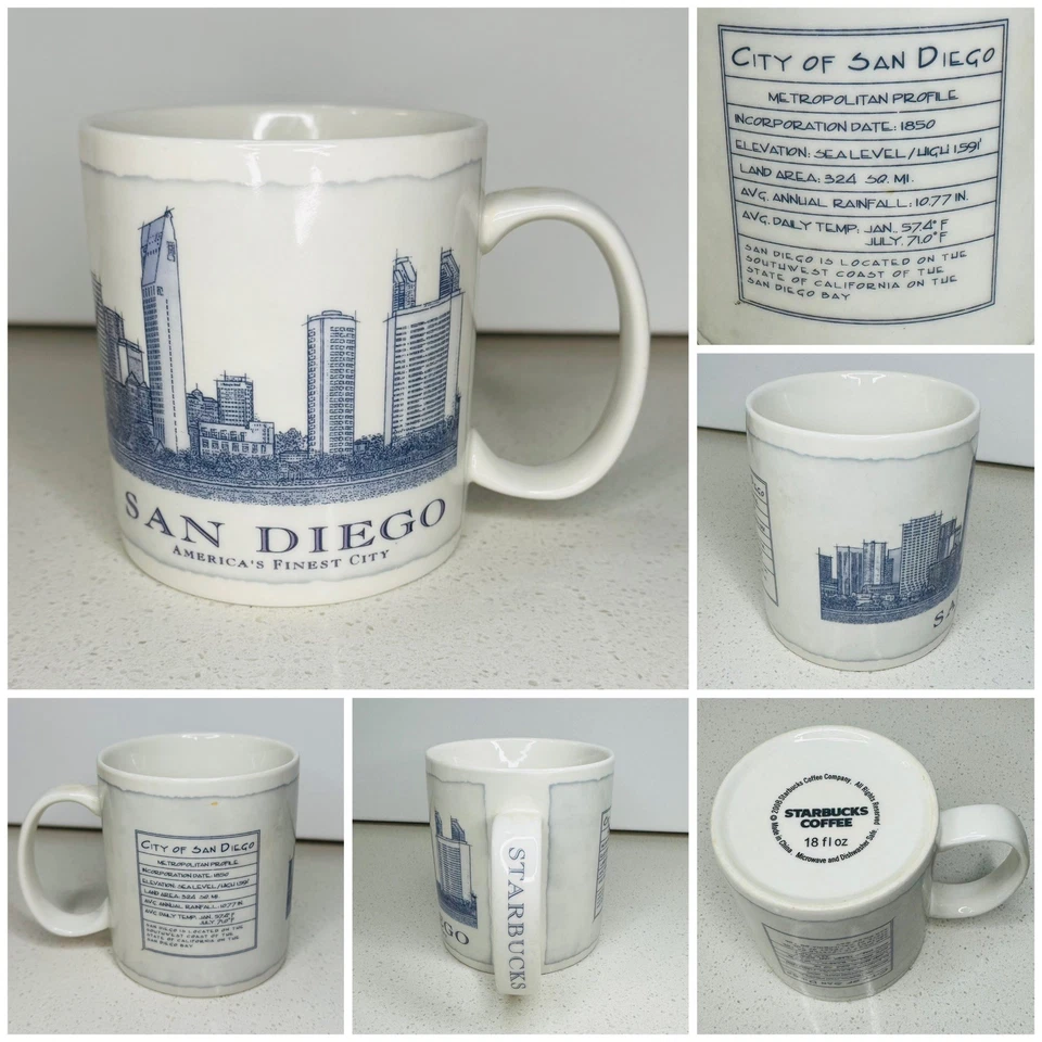 2007 Starbucks Architecture Series San Diego 18 Oz Coffee Mug America's Finest - Image 1 of 4