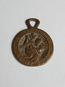 Vintage WW2 Heiliger Christophorus "Sei mein Führer" Anhänger Medaillon Religion religiös MB - Bild 1 von 8
