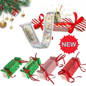 4Pcs Christmas Money Box for Cash Gift,ChristmasPull Surprise Money GiftBox - Picture 1 of 14