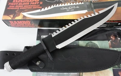 New Rambo 1/2 Hand signed version Camping Combat Tactics Hunting Knife VTH38 - Image 1 of 4