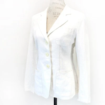 Blazer branco DKNY tamanho 2 Y2K forrado terno jaqueta roupa de escritório - Imagem 1 de 4
